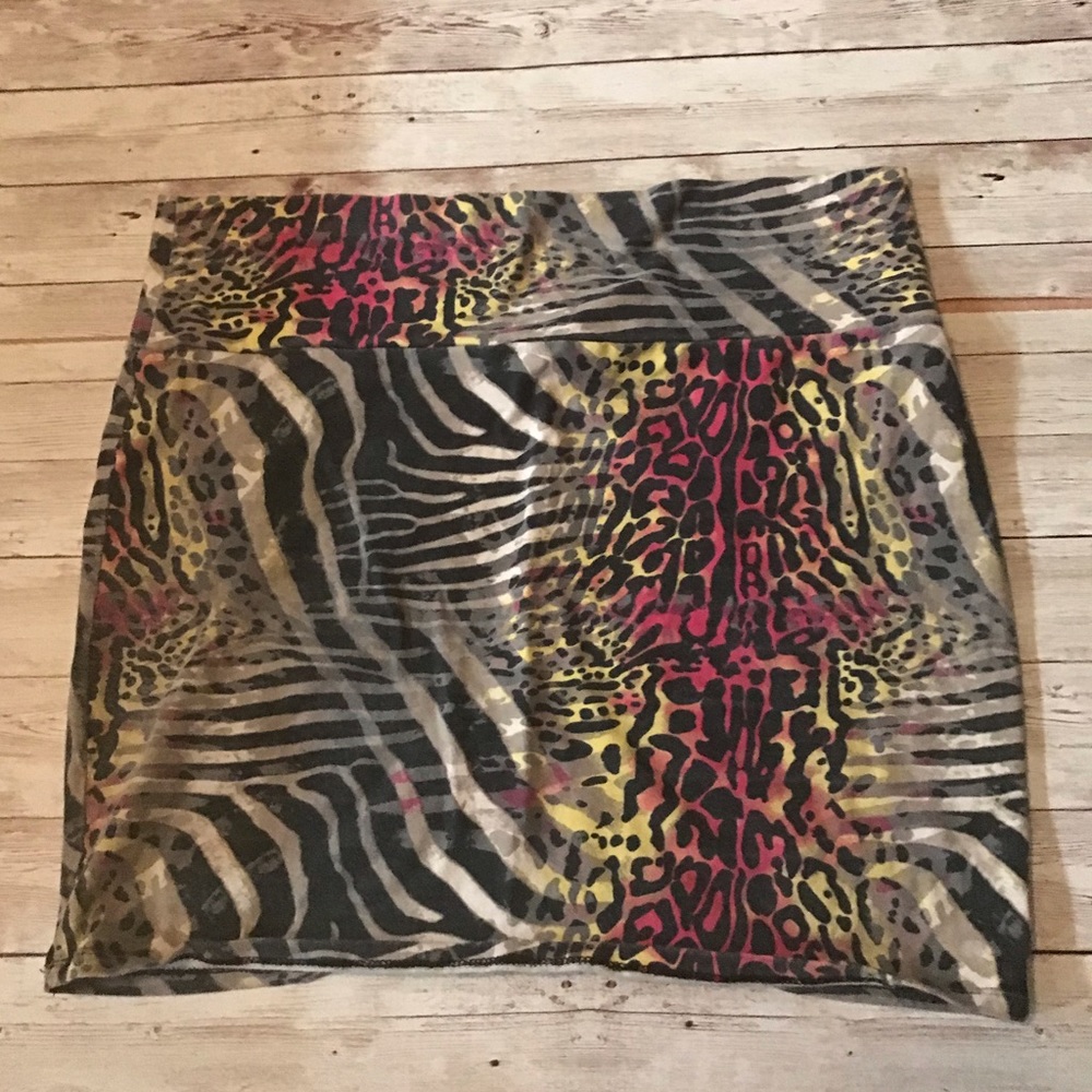 Charlotte Russe mixed pattern mini skirt